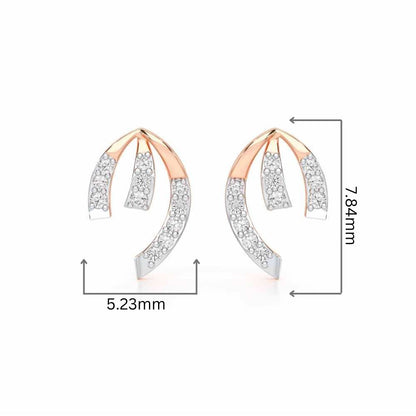 Leaf of Light Silver Earrings - Rose Gold - Image 2