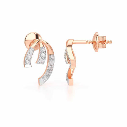 Leaf of Light Silver Earrings - Rose Gold - Image 4