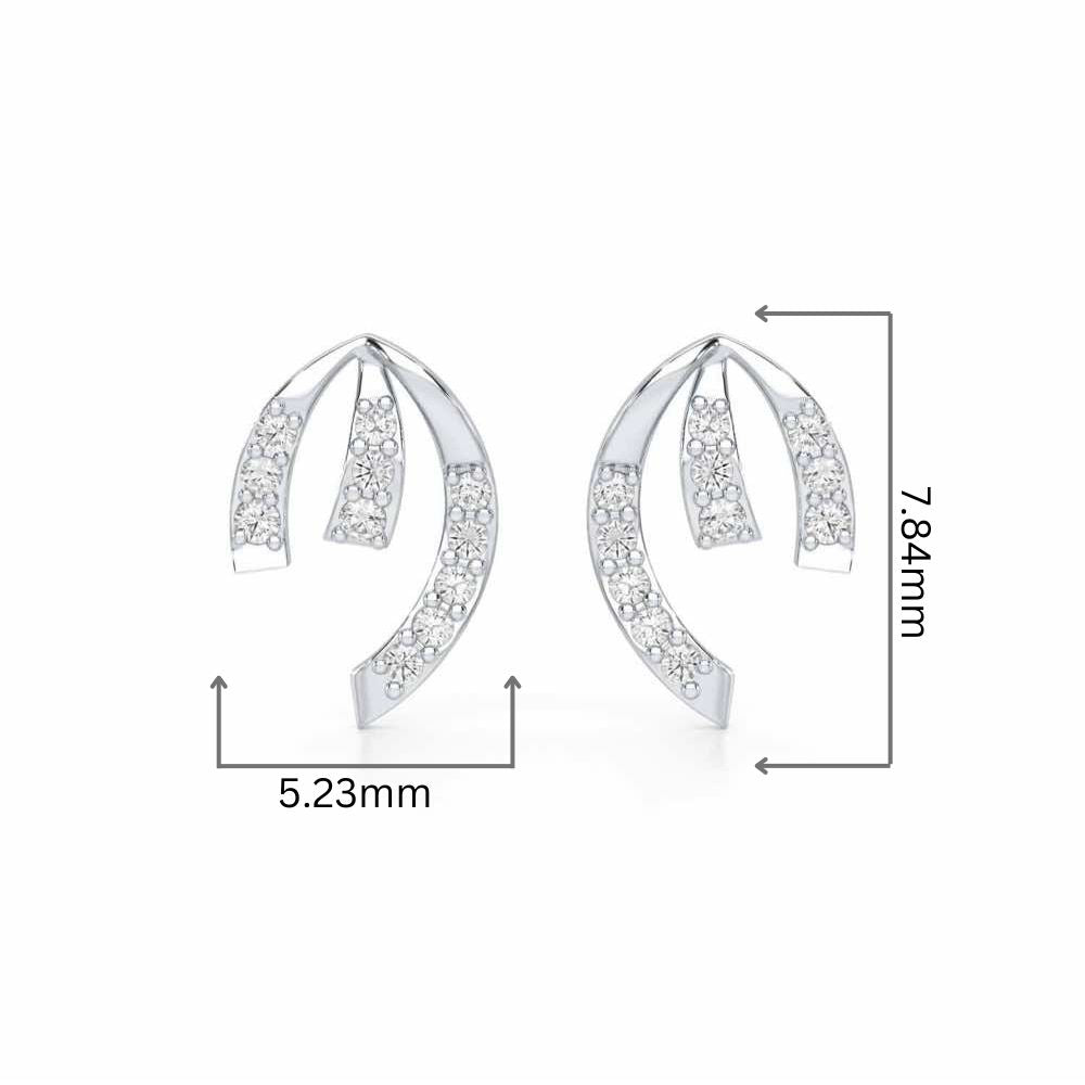 Leaf of Light Silver Earrings - White Gold - Image 2