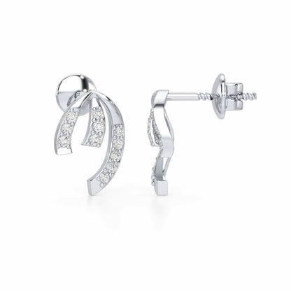 Leaf of Light Silver Earrings - White Gold - Image 4