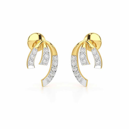 Leaf of Light Silver Earrings - Yellow Gold - Image 1