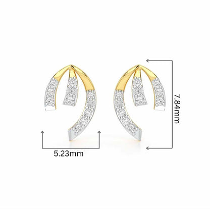 Leaf of Light Silver Earrings - Yellow Gold - Image 2