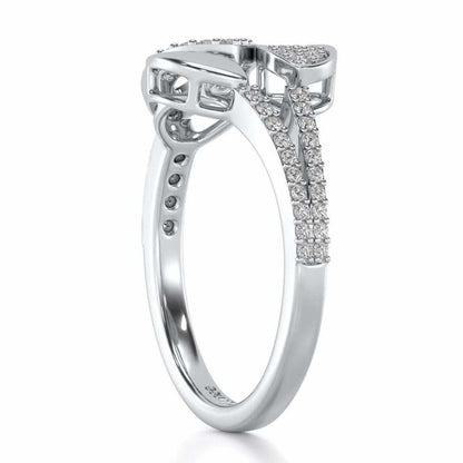 Leafy Dance Silver Ring - White Gold - Image 3