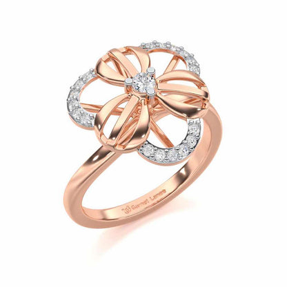 Lean Bloom Silver Ring - Rose Gold - Image 1