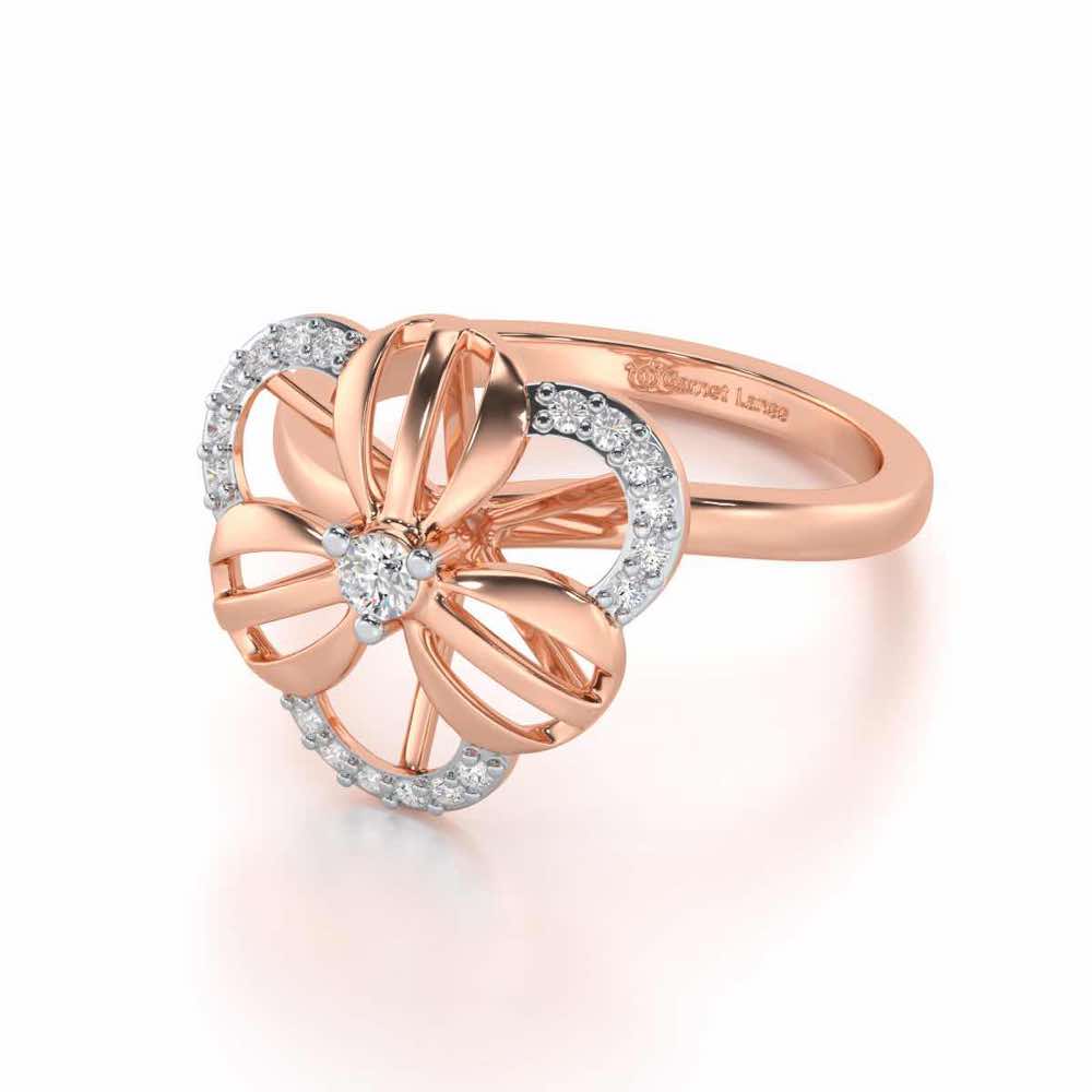 Lean Bloom Silver Ring - Rose Gold - Image 2