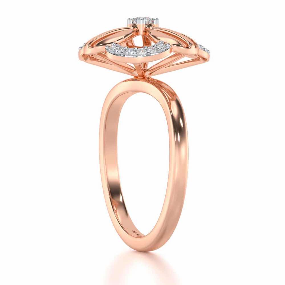 Lean Bloom Silver Ring - Rose Gold - Image 3