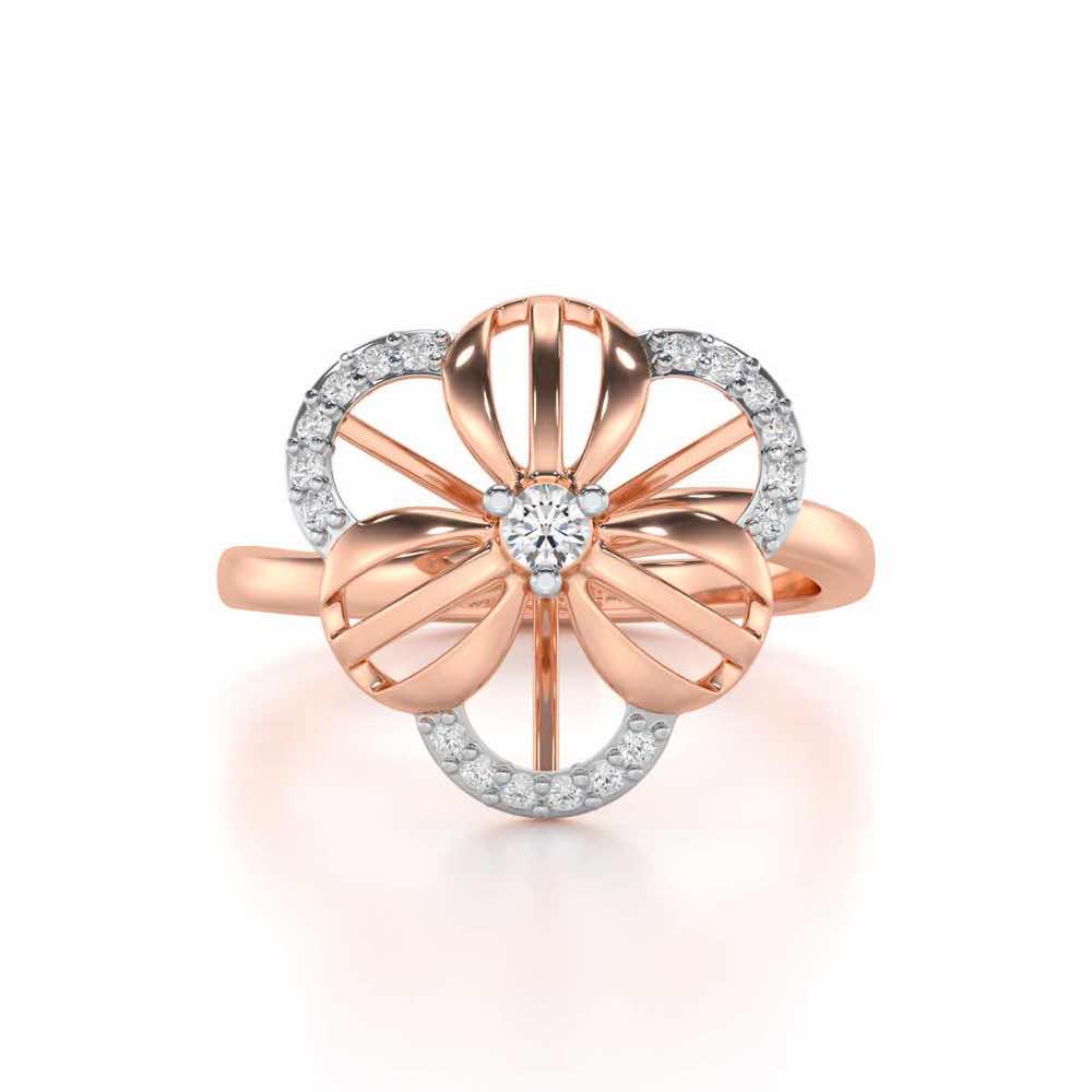 Lean Bloom Silver Ring - Rose Gold - Image 4