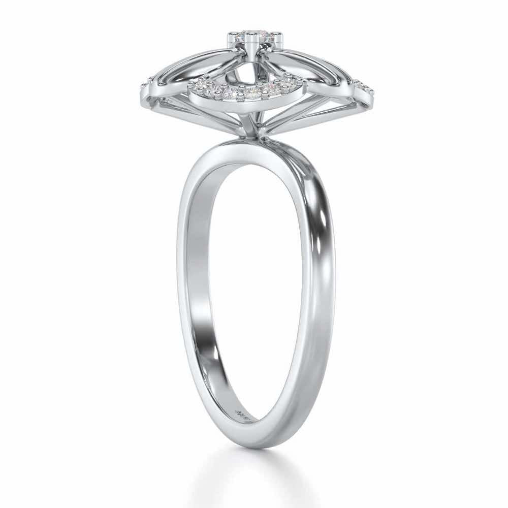 Lean Bloom Silver Ring - White Gold - Image 3
