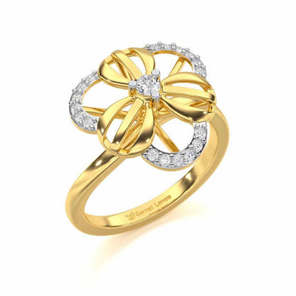 Lean Bloom Silver Ring - Yellow Gold - Image 1