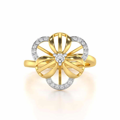 Lean Bloom Silver Ring - Yellow Gold - Image 4