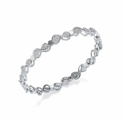 Leeway Silver Bangles - White Gold - Image 1