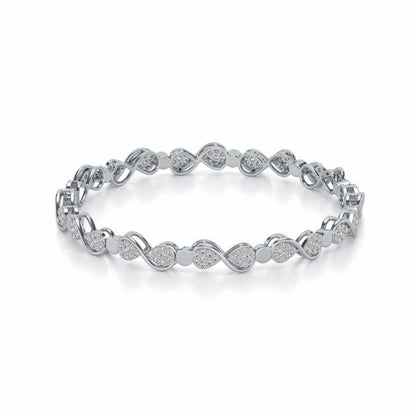 Leeway Silver Bangles - White Gold - Image 2