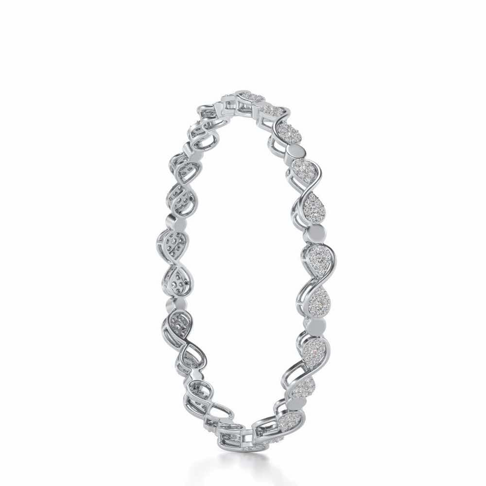 Leeway Silver Bangles - White Gold - Image 3