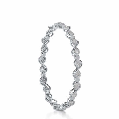 Leeway Silver Bangles - White Gold - Image 3