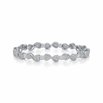 Leeway Silver Bangles - White Gold - Image 4