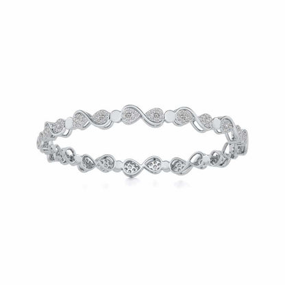 Leeway Silver Bangles - White Gold - Image 5