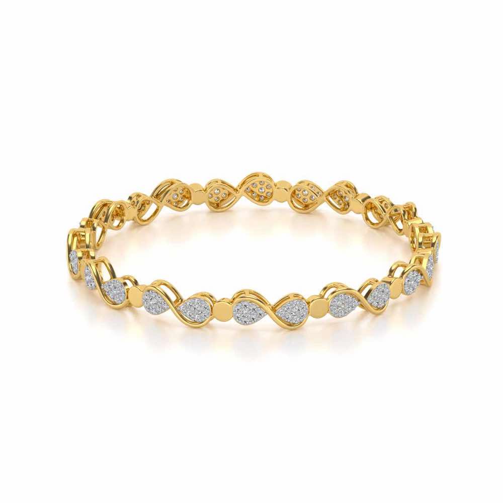 Leeway Silver Bangles - Yellow Gold - Image 2