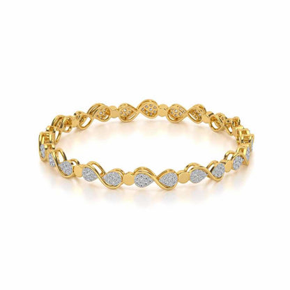 Leeway Silver Bangles - Yellow Gold - Image 2