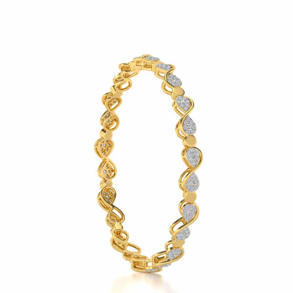 Leeway Silver Bangles - Yellow Gold - Image 3