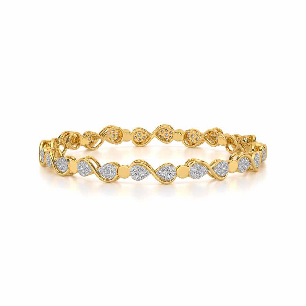 Leeway Silver Bangles - Yellow Gold - Image 4