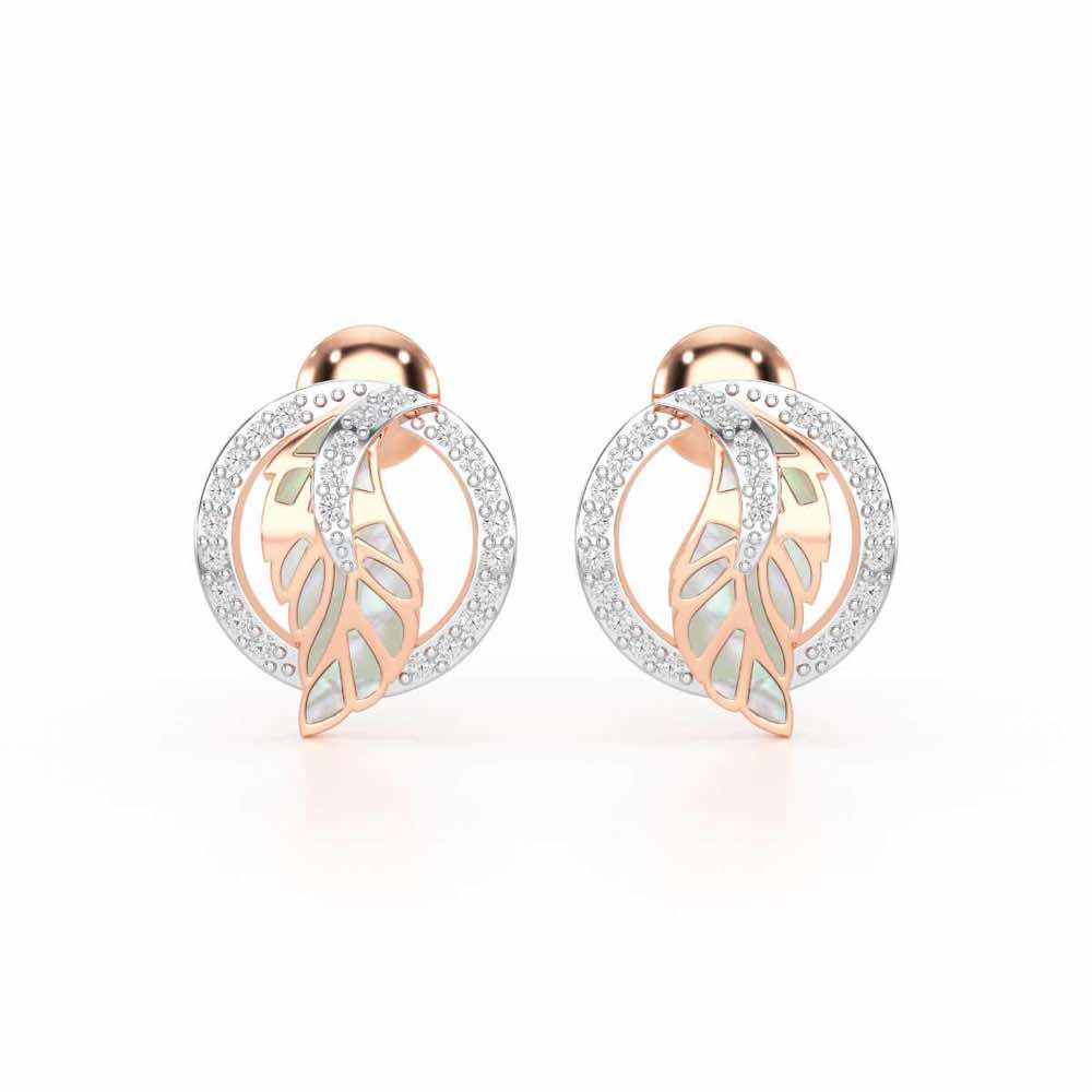 Legacy Shine Silver Stud Earrings - Rose Gold - Image 1