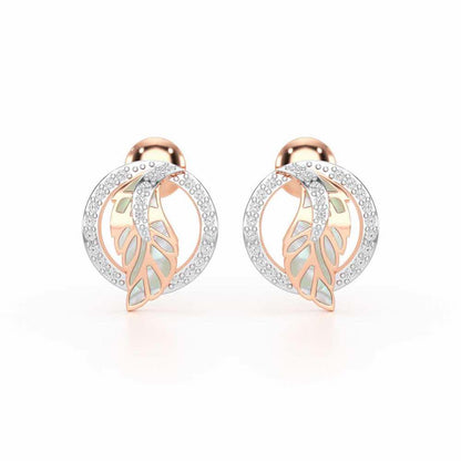 Legacy Shine Silver Stud Earrings - Rose Gold - Image 1