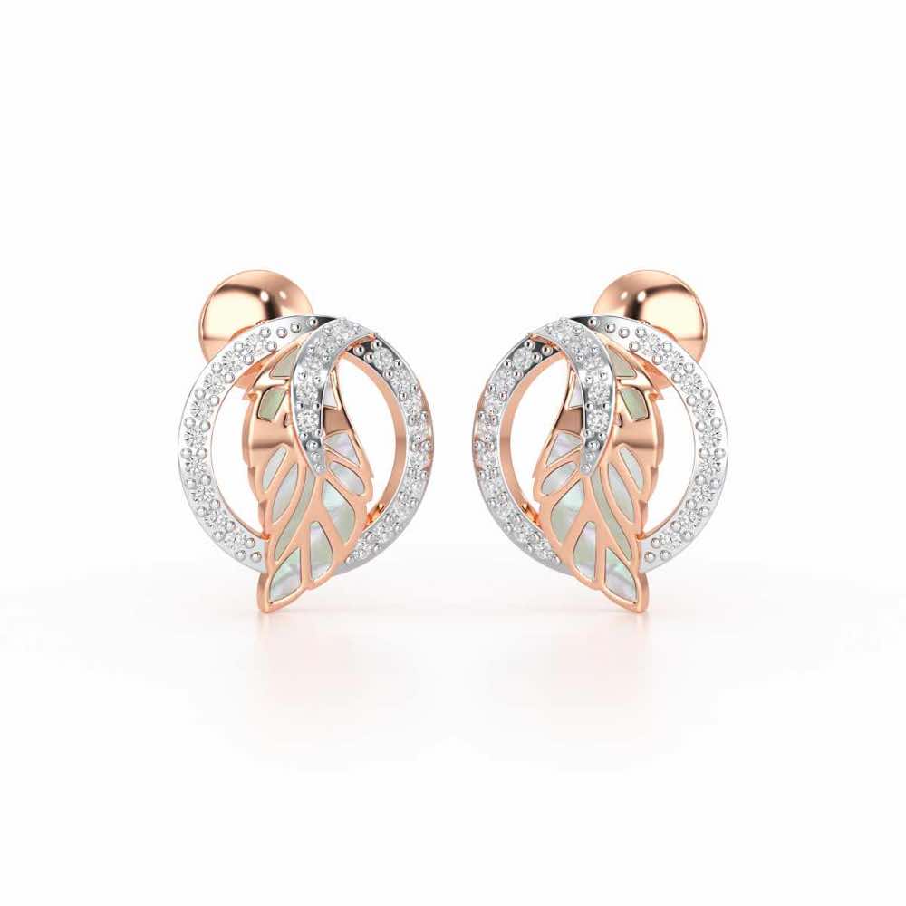 Legacy Shine Silver Stud Earrings - Rose Gold - Image 2