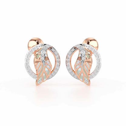 Legacy Shine Silver Stud Earrings - Rose Gold - Image 2