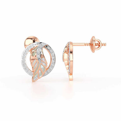 Legacy Shine Silver Stud Earrings - Rose Gold - Image 4