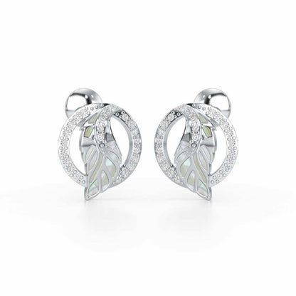 Legacy Shine Silver Stud Earrings - White Gold - Image 2