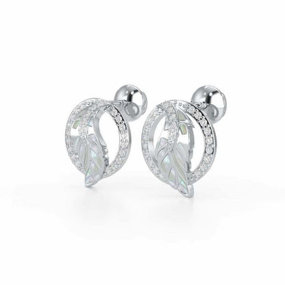 Legacy Shine Silver Stud Earrings - White Gold - Image 3
