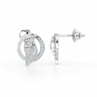 Legacy Shine Silver Stud Earrings - White Gold - Image 4