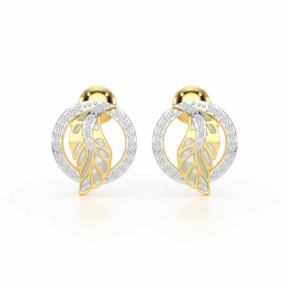 Legacy Shine Silver Stud Earrings - Yellow Gold - Image 1
