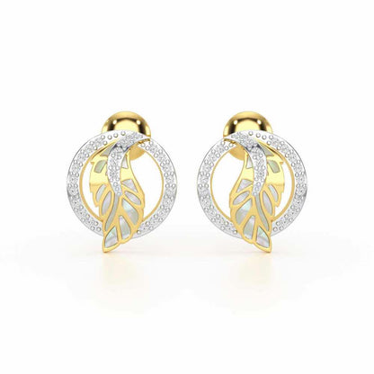 Legacy Shine Silver Stud Earrings - Yellow Gold - Image 1