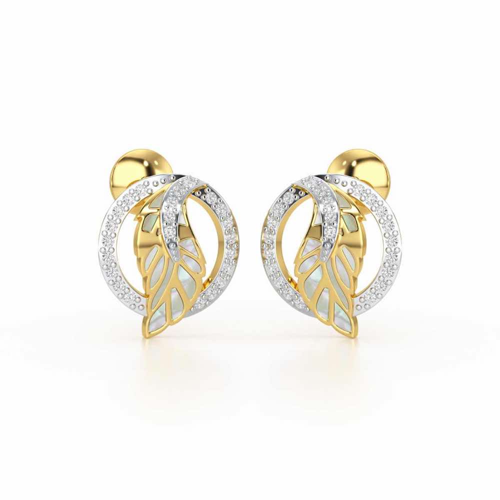 Legacy Shine Silver Stud Earrings - Yellow Gold - Image 2