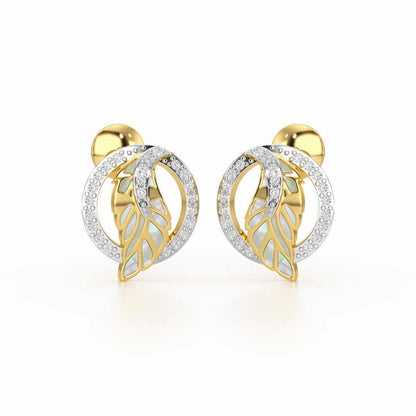 Legacy Shine Silver Stud Earrings - Yellow Gold - Image 2