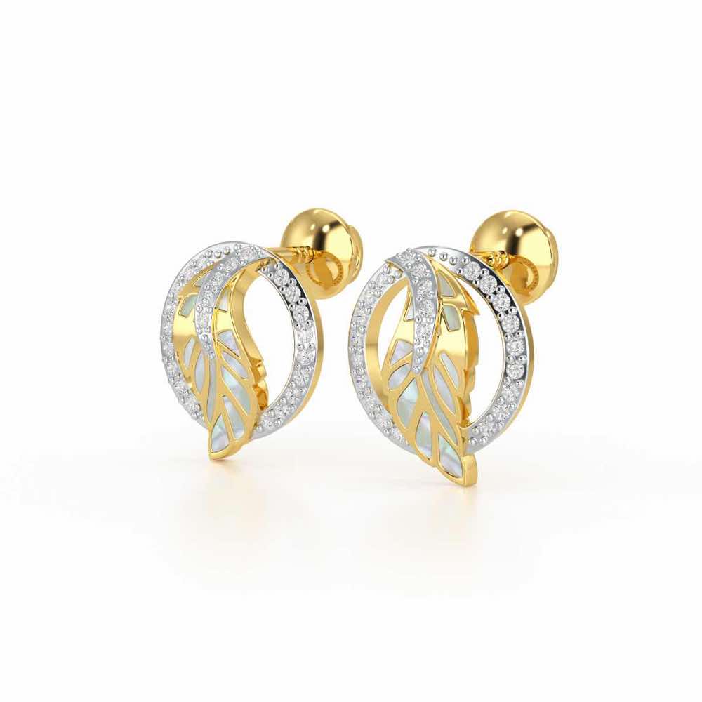 Legacy Shine Silver Stud Earrings - Yellow Gold - Image 3