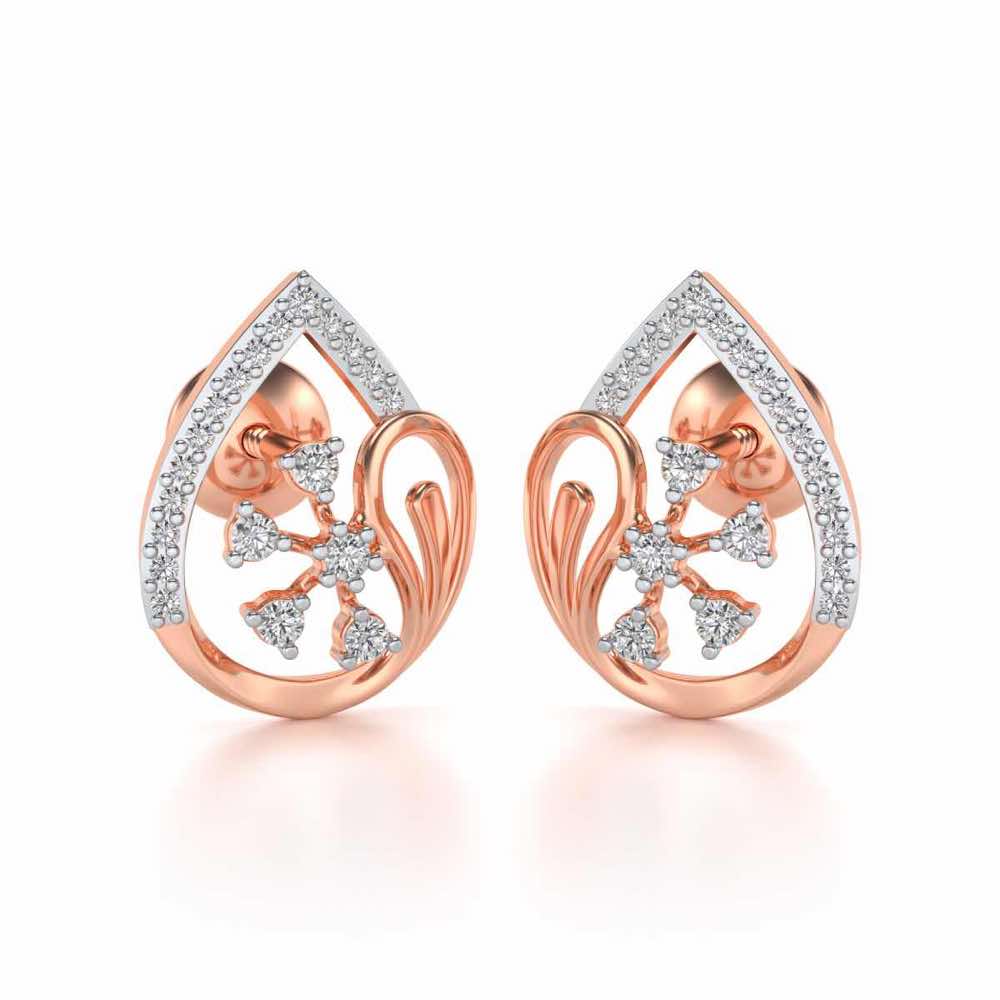 Legere Silver Studs - Rose Gold - Image 1