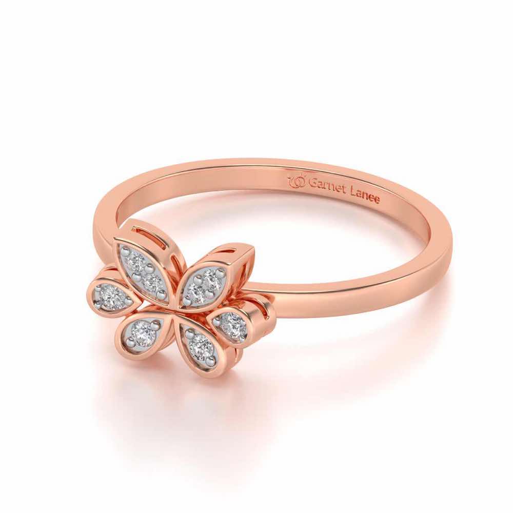 Let Me Bloom Silver Ring - Rose Gold - Image 2