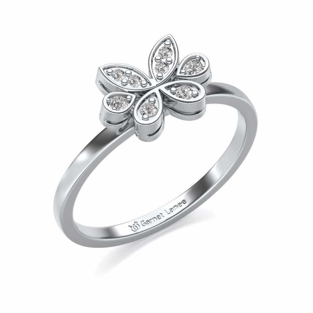 Let Me Bloom Silver Ring - White Gold - Image 1