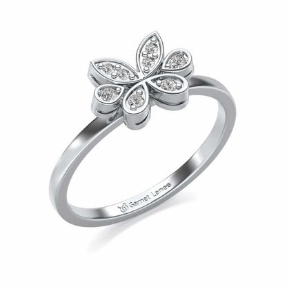 Let Me Bloom Silver Ring - White Gold - Image 1