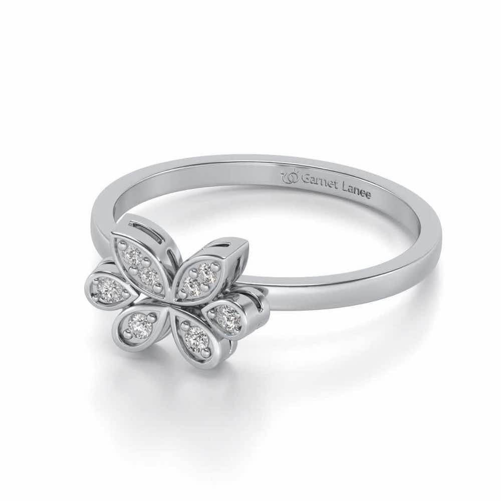 Let Me Bloom Silver Ring - White Gold - Image 2