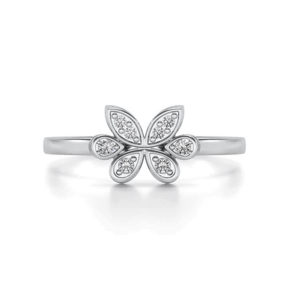 Let Me Bloom Silver Ring - White Gold - Image 4
