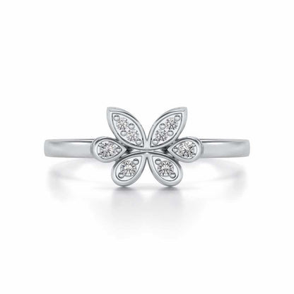 Let Me Bloom Silver Ring - White Gold - Image 4
