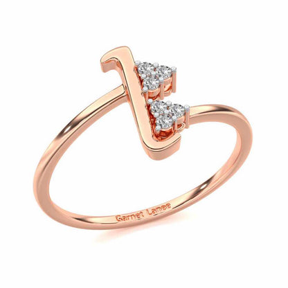 Letter L Silver Ring - Rose Gold - Image 1
