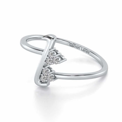 Letter L Silver Ring - White Gold - Image 2