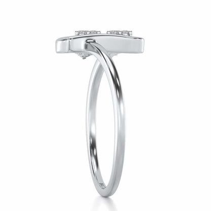 Letter L Silver Ring - White Gold - Image 3