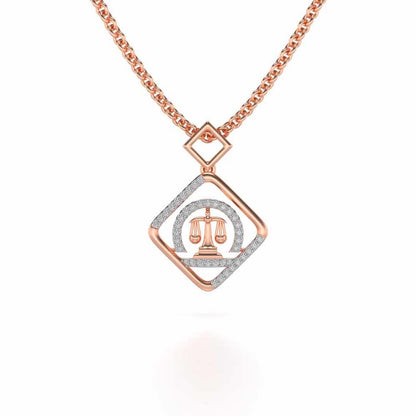 Libra Silver Pendant - Rose Gold - Image 2