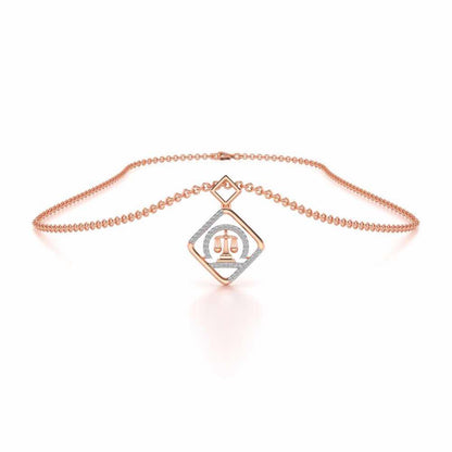 Libra Silver Pendant - Rose Gold - Image 3
