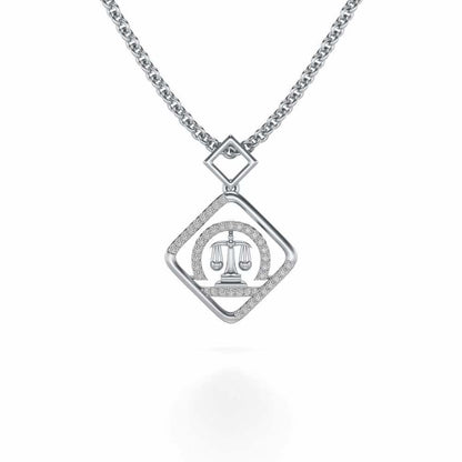 Libra Silver Pendant - White Gold - Image 2